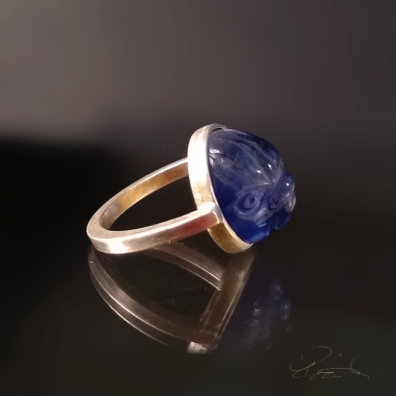 Blue Fluorite Falcon Ring